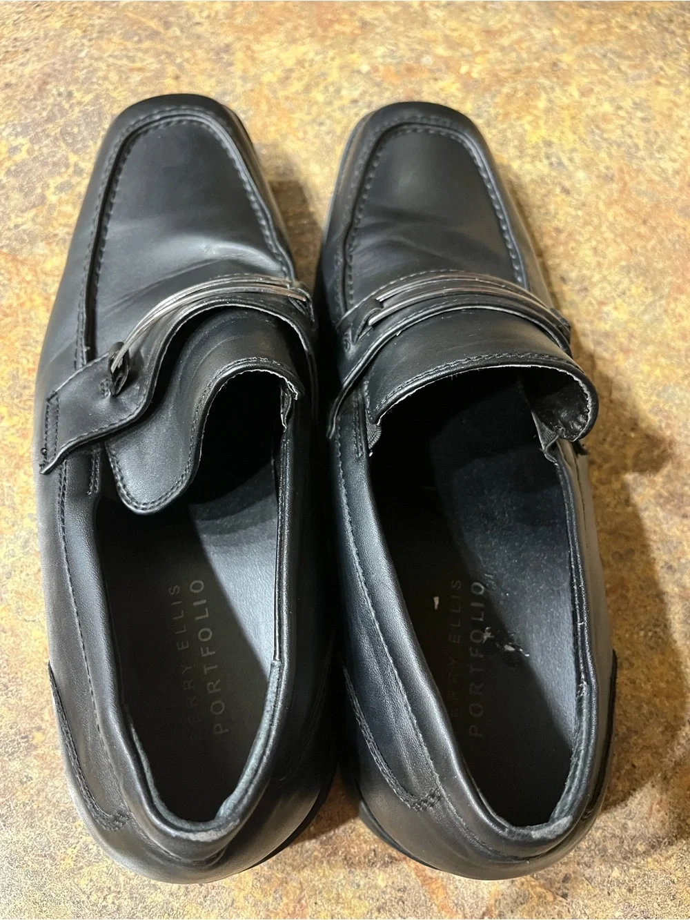 Perry Ellis Portfolio Russel Men’s 10 Black Bit Loafers Dress Shoes